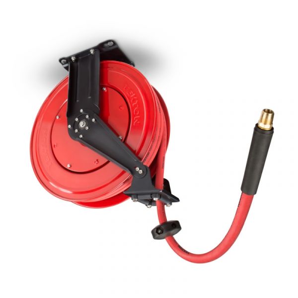 50-Foot Red Rubber 1/2-Inch ID Hose Reel Replacement Air Hose with 1/2