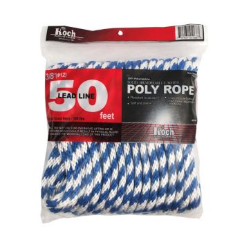 Polypropylene Rope, Solid Braid, Blue/White, 3/8”x50’