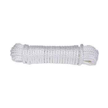 Nylon Rope, Diamond Braid, White, 1/4”x50’