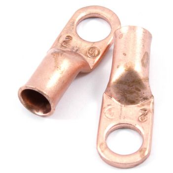 Lug for #2 Cable, 3/8" Stud, Premium Copper