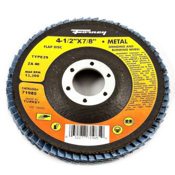 Flap Disc, Type 29, 4-1/2" x 7/8", ZA40