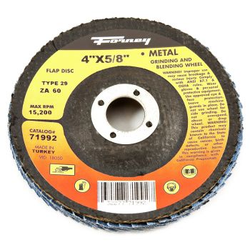 Flap Disc, Type 29, 4" x 5/8", ZA60