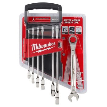 7 Pc. Ratcheting Combination Wrench Set - Metric