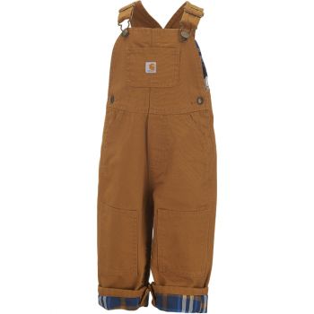 Boy’s Flannel Lined Canvas Bib Overall, Carhartt Brown (3M - 4T)