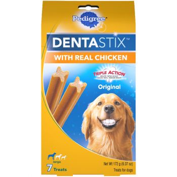 Pedigree Dentastix Original Large Dog Treats with Real Chicken 7 ct Stand-Up Bag