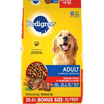 Pedigree Adult Complete Nutrition Grilled Steak & Vegetable Flavor Dog Food, 20.4 lb.