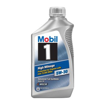 Mobil 1 High Mileage Full Synthetic Motor Oil 5W-30, 1 Qt.