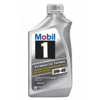 Mobil 1 European Car Formula Full Synthetic Motor Oil 0W-40, 1 Qt.