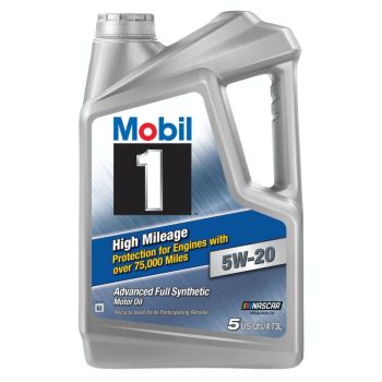 Mobil 1 High Mileage Full Synthetic Motor Oil 5W-20, 5 Qt.