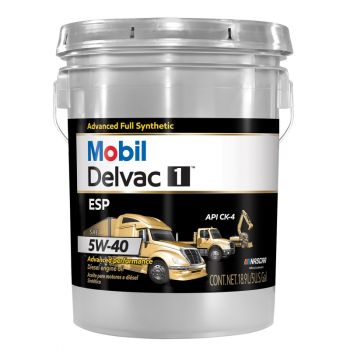 Mobil Delvac 1 ESP Heavy Duty Full Synthetic Diesel Engine Oil 5W-40, 5 Gal.