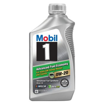 Mobil 1 Advanced Fuel Economy Full Synthetic Motor Oil 0W-20, 1 Qt.