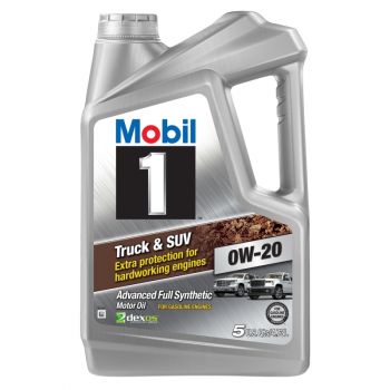 Mobil 1 Truck & SUV Full Synthetic Motor Oil 0W-20, 5 Qt.