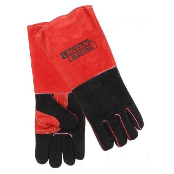 Lincoln Electric Industrial Welding Gloves — Leather, Red and Black