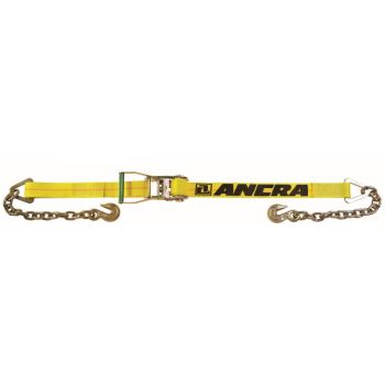 2-in. x 27-ft. Ratchet Strap w/ 43366-21 Chain Anchors. Fixed End 33-in.
