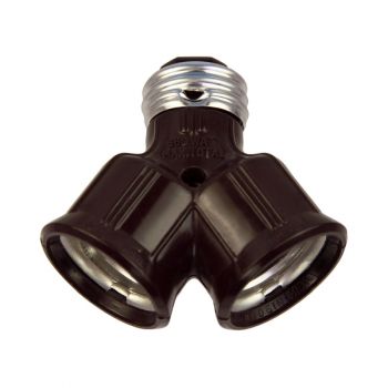 Eaton Lampholder Socket Adapter (2 sockets), Brown