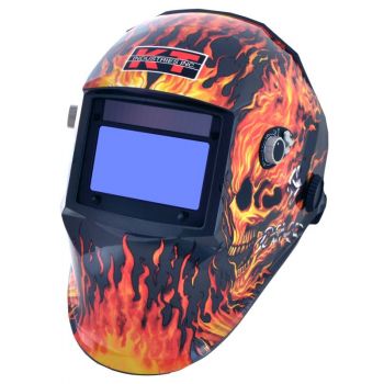Flaming Skull Auto Darkening Helmet