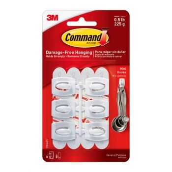 Command™ Mini Hooks, 6 Pk