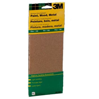 3M™ Aluminum Oxide Fine Grit Sandpaper, 6 Pk, 3-2/3” x 9”