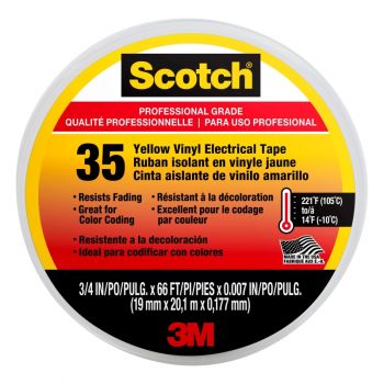 3M™ Scotch 35 Professional Electrical Tape, Yellow ¾