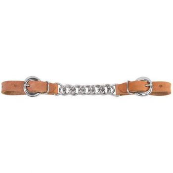Harness Leather 4-1/2" Single Flat Link Chain Curb Strap