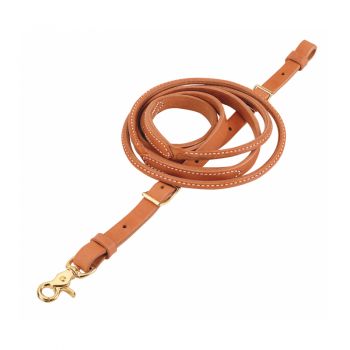 Carded Harness Leather Round Roper and Contest Rein, 3/4