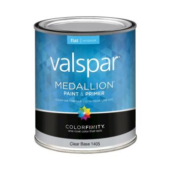 Valspar Medallion Interior Paint Clear Base Flat, Qt.