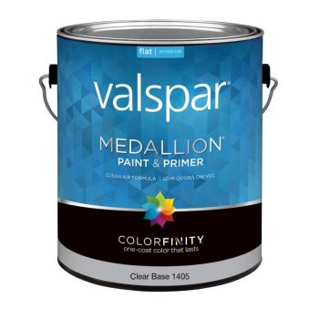 Valspar Medallion Interior Paint Clear Base Flat, Gal.