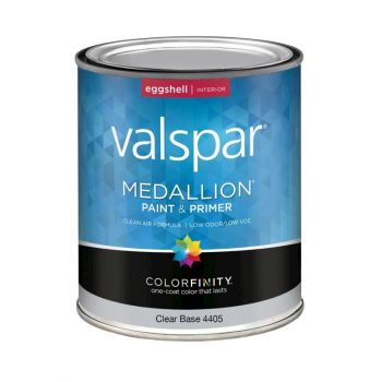 Valspar Medallion Interior Latex Paint, Eggshell, Clear Base, Qt.