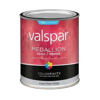 Valspar Medallion Exterior House Paint, Flat, Pastel Base, Qt.