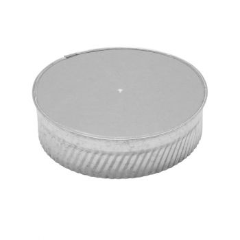 Stove Pipe Round Crimped Cleanout Plug, Galvanized, 4 in.