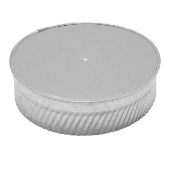 Stove Pipe Round Crimped Cleanout Plug, Galvanized, 6 in.