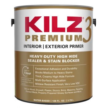 Kilz 3 Premium Water-Base Interior/Exterior Primer, Gallon