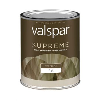 Valspar Supreme Exterior Latex Paint, Flat, Pastel Base, Qt.
