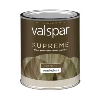 Valspar Supreme Exterior Latex House and Trim Paint, Semi-Gloss, Pastel Base, Qt.