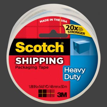 Scotch Shipping Tape, Clear, 2 in. x 54.6 yd.