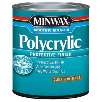 Minwax Polycrylic Finish, Clear Semi Gloss, Qt