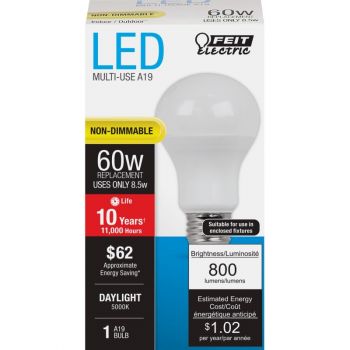 LED Bulb A19 8.5W/60W Equiv.