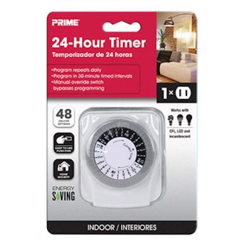 Prime 24-Hour Indoor Timer, 1-Outlet
