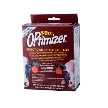 Y-Tex OPtimizer Insecticide Cattle Ear Tags, 20 Pk