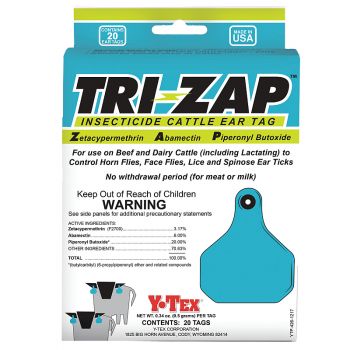 Y-Tex Tri-Zap Insecticide Cattle Ear Tags, 20 Pk