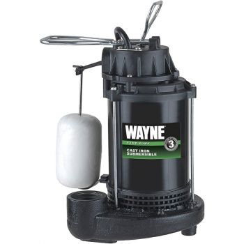 Wayne CDU800 1/2 HP Cast Iron Sump Pump, Clear Water
