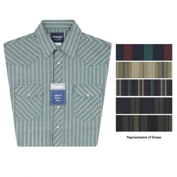 Men's Long Sleeve Western Snap Shirt – Stripe (Assorted)