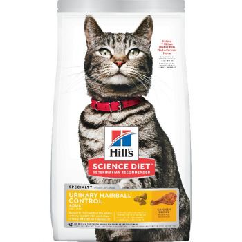 Hill's Science Diet Adult Urinary & Hairball Control Dry Cat Food, Chicken Recipe, 3.5 lb Bag
