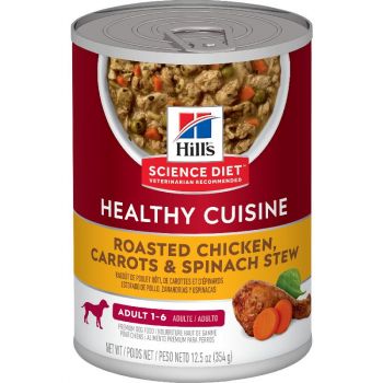 Hill's Science Diet Adult Healthy Cuisine Canned Dog Food, Roasted Chicken Carrots & Spinach, 12.5 oz