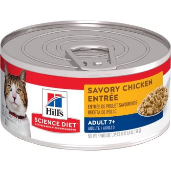 Hill's Science Diet Senior 7+ Canned Cat Food, Savory Chicken Entrée, 5.5 oz