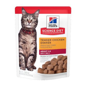 Hill's Science Diet Adult Cat Food, Chicken, 2.8 oz pouch