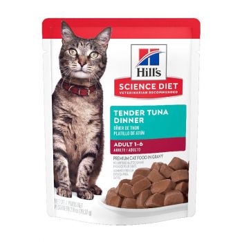 Hill's Science Diet Adult Cat Food, Tuna, 2.8 oz pouch