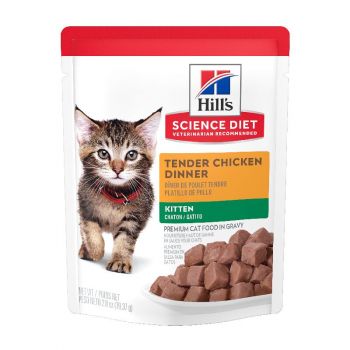 Hill's Science Diet Kitten Cat Food, Chicken, 2.8 oz pouch