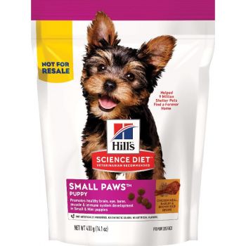 Hill's Science Diet Puppy Small Paws Dry Dog Food, Chicken Meal, Barley & Brown Rice Recipe, 15.5 lb Bag