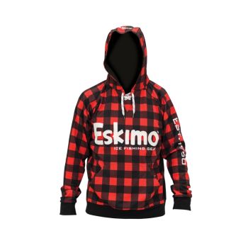 Eskimo Buffalo Plaid Performance Hoodie, Red/Black, MD